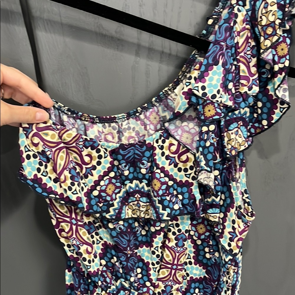 One-Shoulder Patterned Dress - Picture 3 of 4